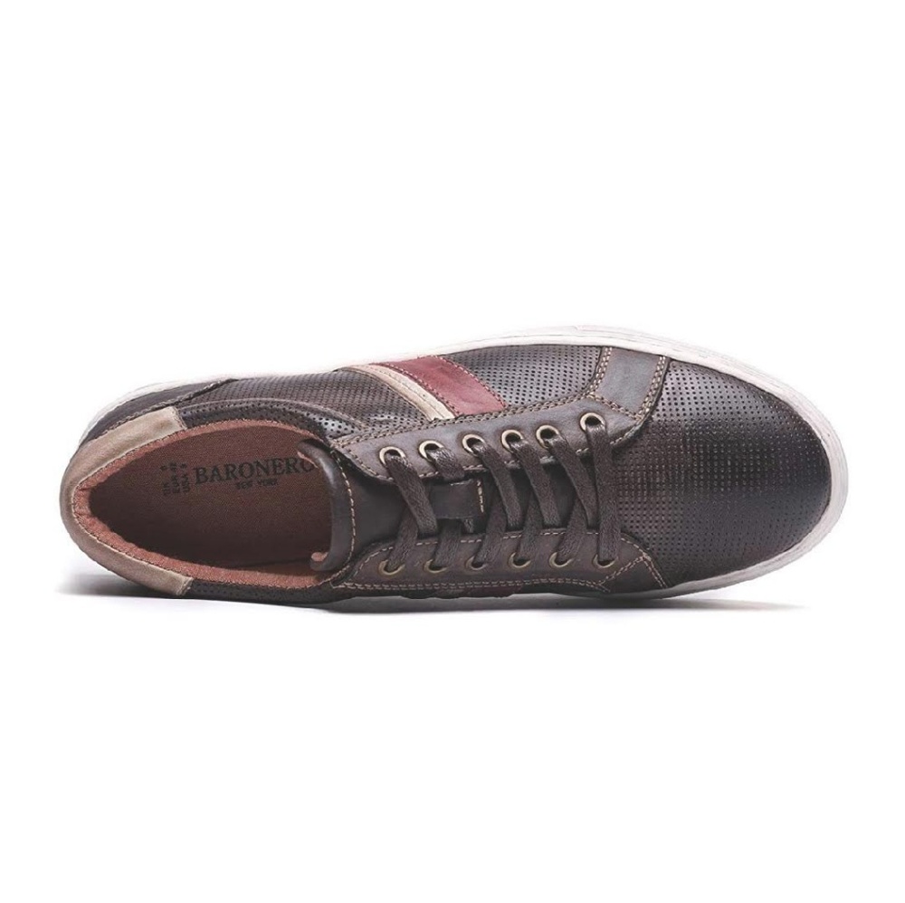 Men's Fashion Leather Sneaker Casual Shoes/Coffee - Picture 4 of 7